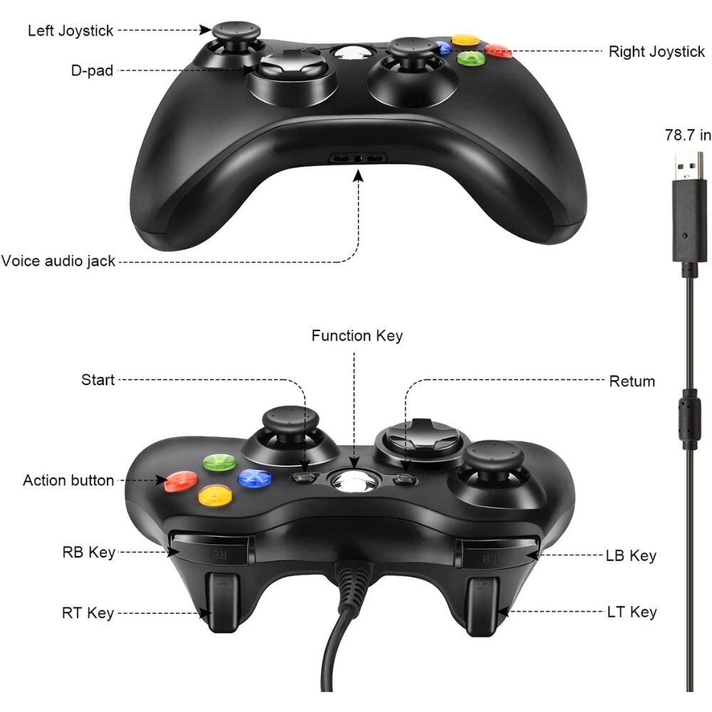 Manette PC pour jouer dans son salon manette USB avec vibrations sur Microsoft Windows