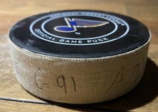 Vladimir Tarasenko St. Louis Blues Game Used 184th Career Goal Puck Pat Maroon