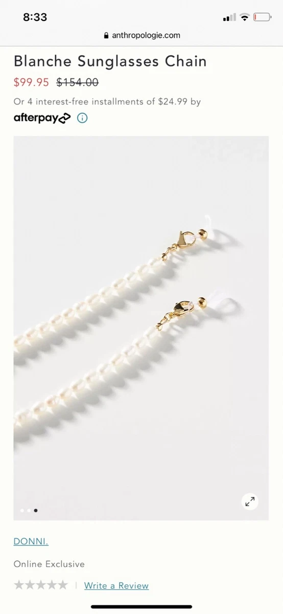 NWT Anthropologie Ivory color beaded sunglass chain Mask Chain Glasses 31