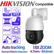 US STOCK HIK Compatible Auto tracking 360° 8MP 18X Zoom PTZ POE IP Camera