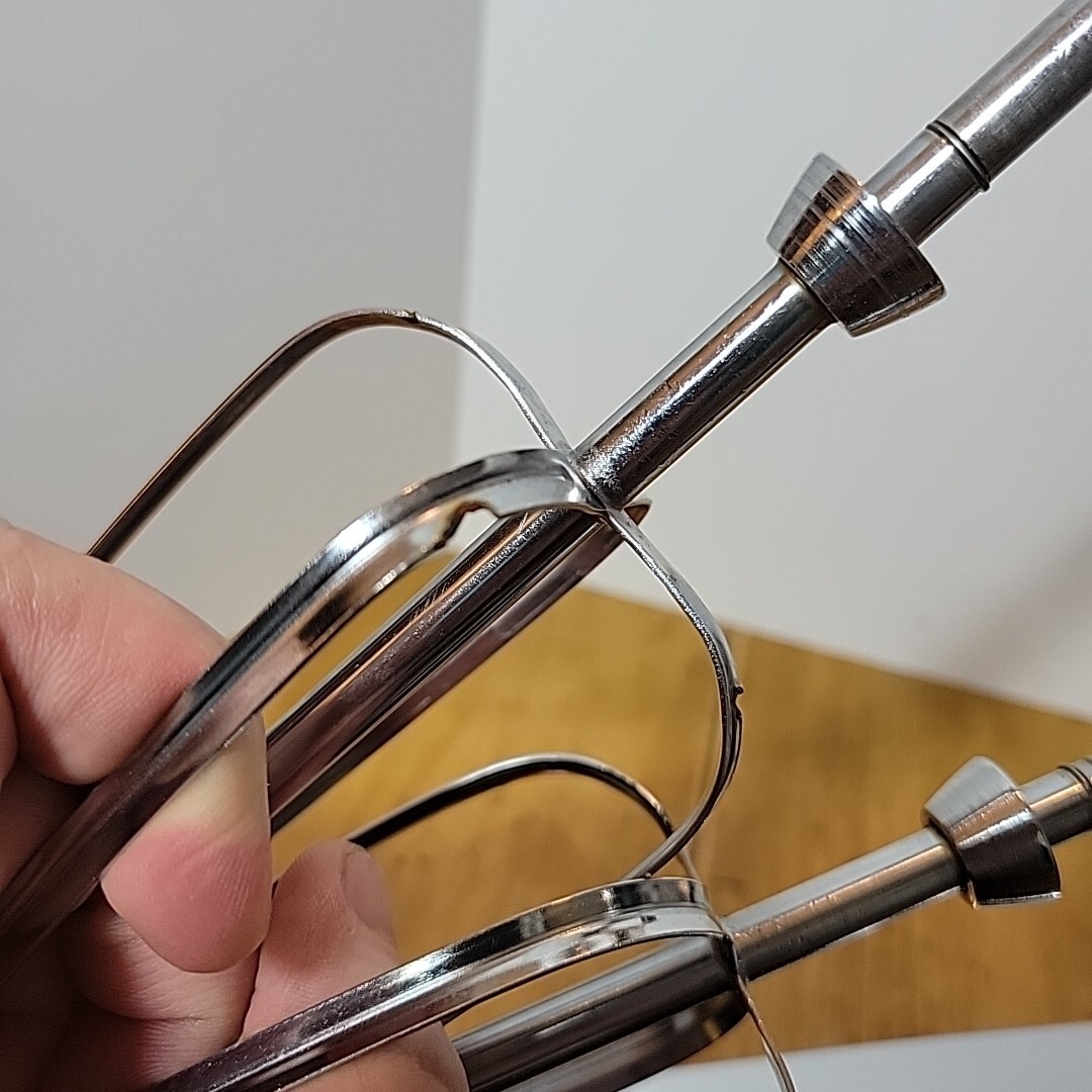 Vintage SUNBEAM Deluxe Mixmaster 12 Speed Mixer Retro Chrome & Brown TESTED 