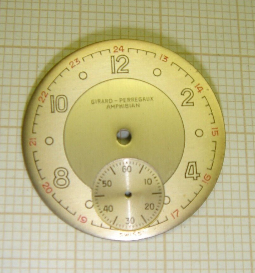 Cadran Girard-Perregaux montre Amphibian nautique acier d'époque