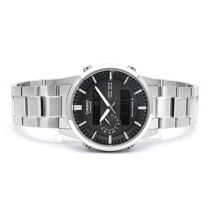 CASIO LINEAGE LCW-M600D-1BJF Radio Solar Watch Silver Black CASIO LINEAGE LCW-M600D-1BJF Radio Solar Watch Silver Black