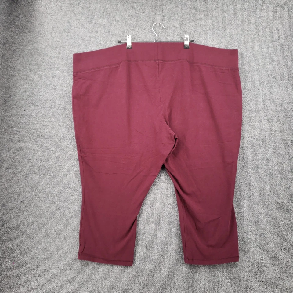 Leggings Catherines Feminina 5X Plus Vermelha Ativa Capri Puxar Elástico Academia Yoga - Imagem 2 de 4