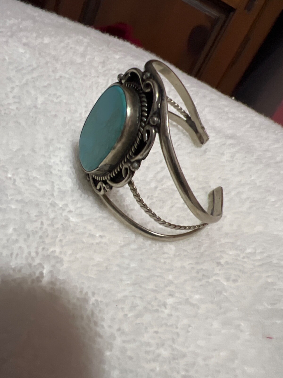 native turquoise stone bangle - image 2