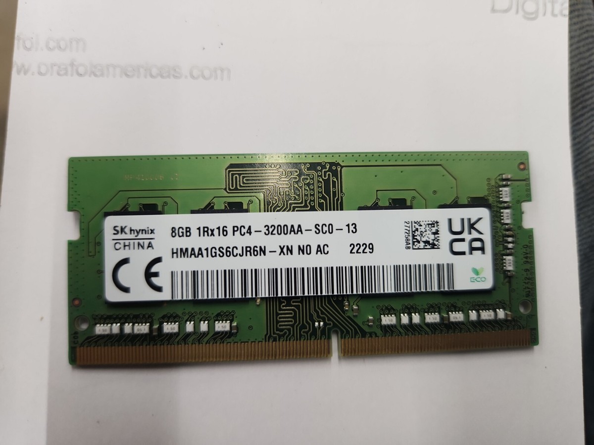 SK Hynix 8GB 1Rx16 PC4-3200AA DDR4 Laptop Memory Ram HMAA1GS6CJR6N
