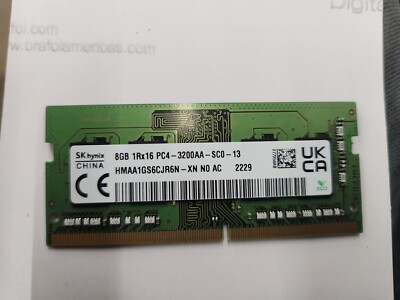 SK Hynix 8GB 1Rx16 PC4-3200AA DDR4 Laptop Memory Ram HMAA1GS6CJR6N-XN