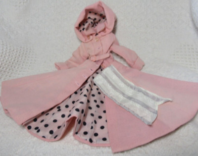 ''Rain Songl'' Gene Marshall Outfit, Pink Hooded Coat Lined with Black Polka Dots