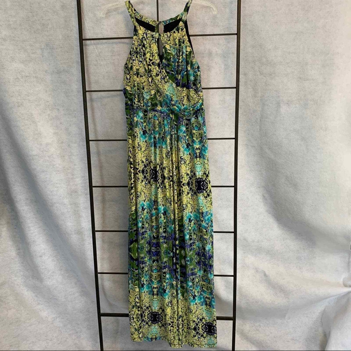 Cynthia Rowley Faux Wrap Floral Halter Style Maxi Dress Size 8