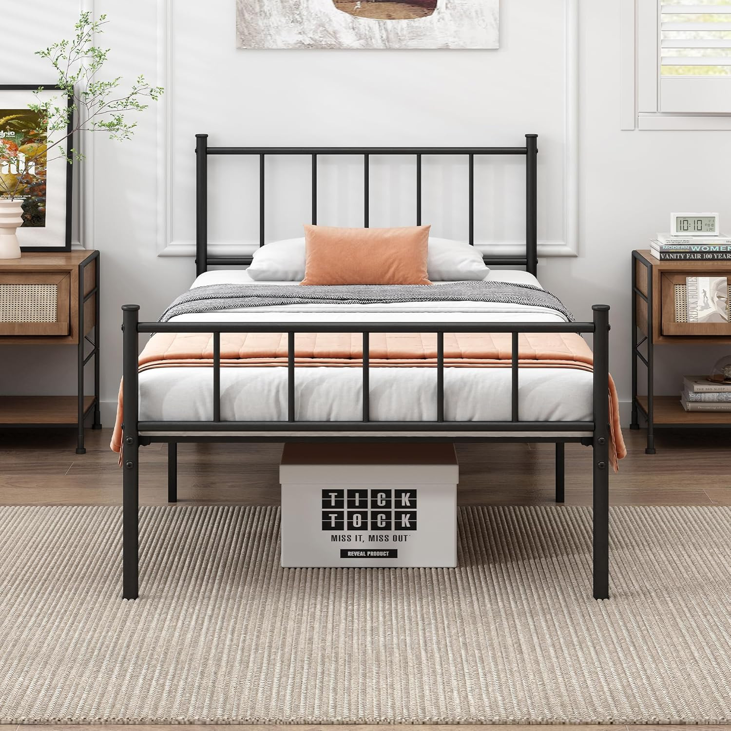 With Headboard & Under Bed Storage - Black