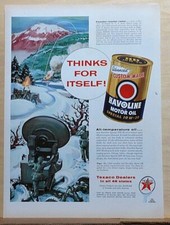 1956 magazine ad for Texaco Havoline Oil - U.S. Army Counter Mortar Radar