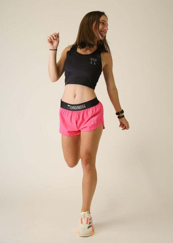 Women's Neon Pink 1.5" Split Shorts (Large)