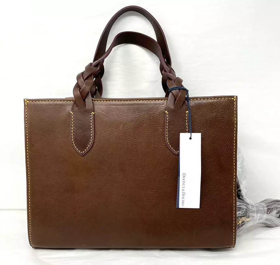 New Dooney Bourke Florentine Leather Gia Satchel Chestnut