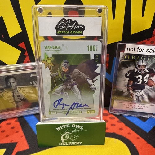 Bo Jackson Battle Arena Star Bach GLOW Auto 18/25 Roger Staubach 180 Power