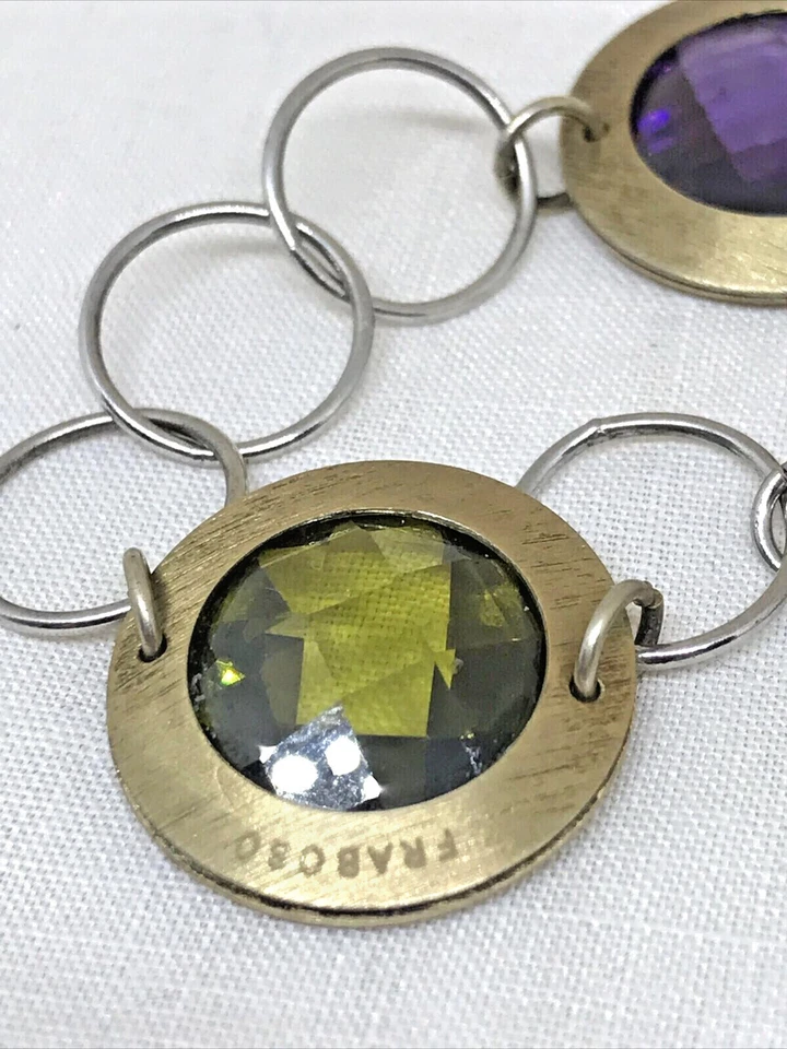 FRABOSO BRACCIALE IN ARGENTO CON PIETRE COLORATE E BORDO DORATO SATINATO - Immagine 4 di 4