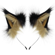 Animal Faux Fur Fox Wolf Ear Headband Furry Handmade Hairband Headwear Costume C