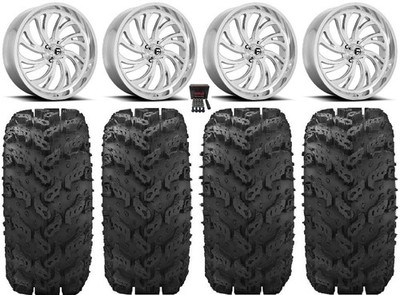 Fuel Kompressor Polished 20'' Wheels 30'' Reptile Tires Can-Am Maverick X3