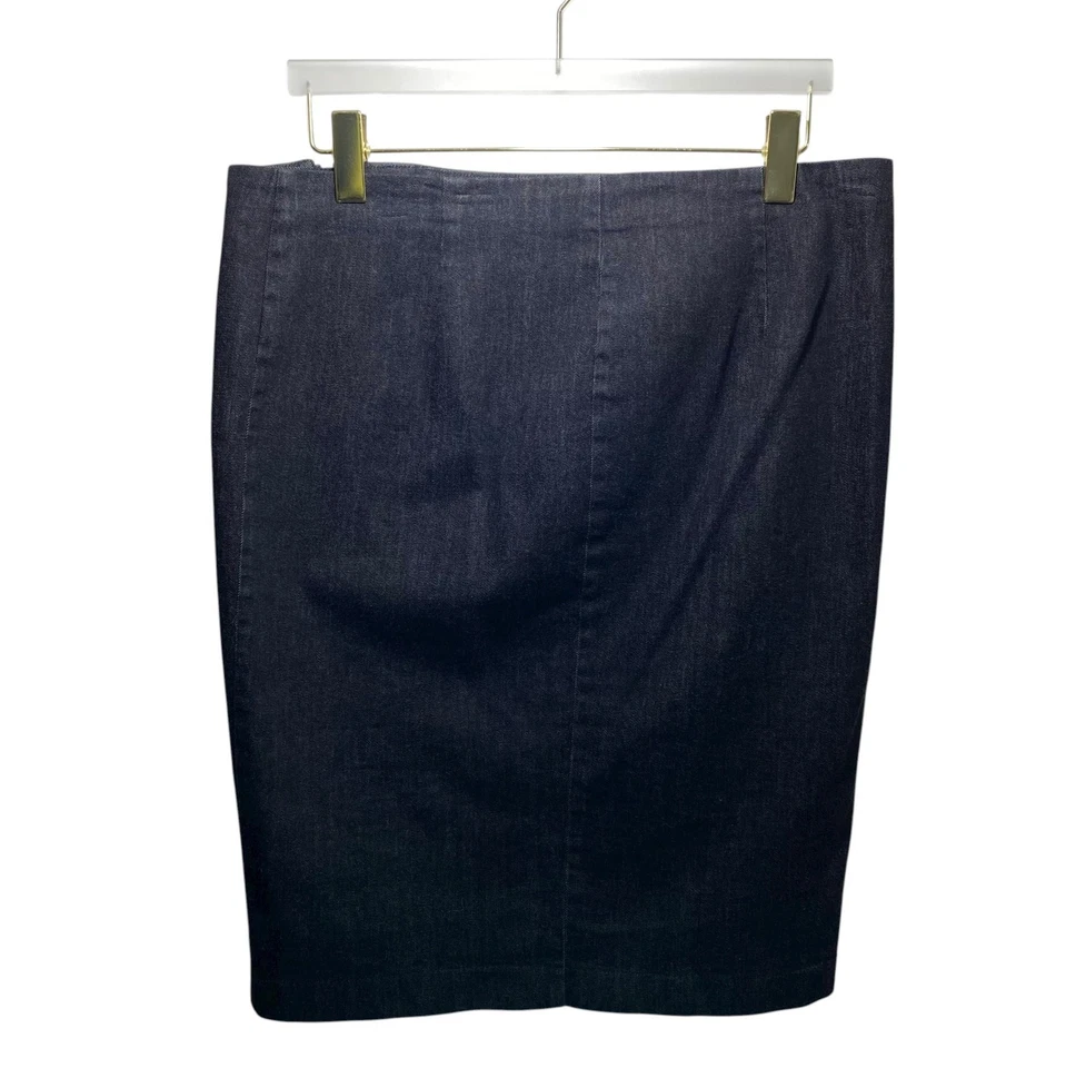 Ralph Lauren Normcore 西部黑色牛仔及膝直筒裙 14 拉链波西米亚 — 第 3/4 张图片