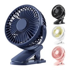 USB Rechargeable Mini Cooling Fan Clip On Desk Table Office Stroller Camping