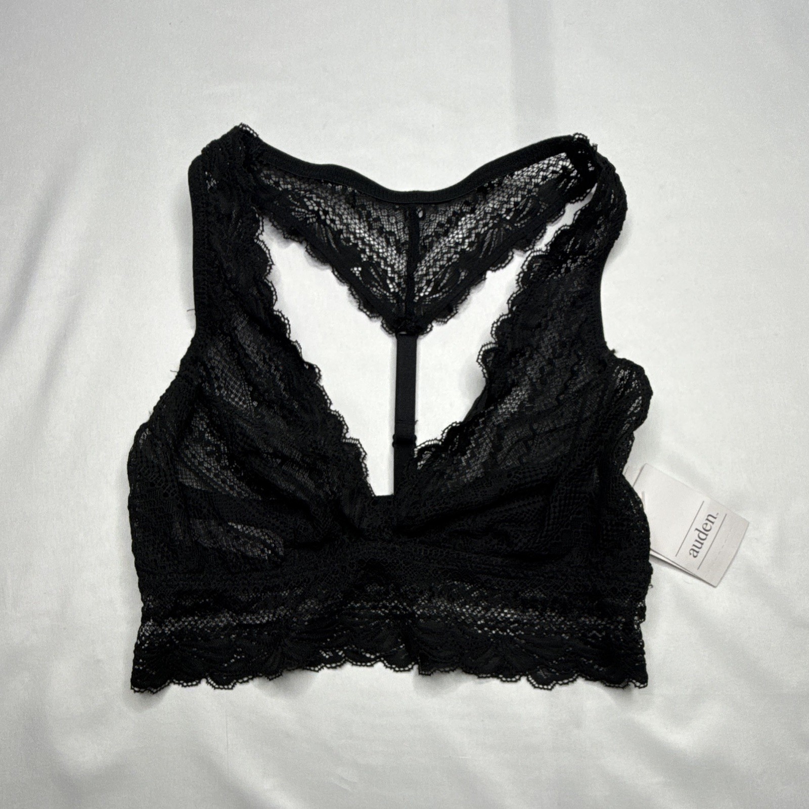 Auden Bralette Wireless Unlined Racerback Lace Pullover Adjustable Straps XS-image