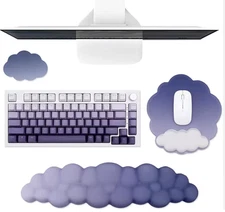 Cute Cloud Desk Set – Mouse Pad, Keyboard Wrist Rest & Coaster Combo
