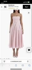 HOUSE OF CB Audrey Strapless Fit & Flare Dress pink size medium