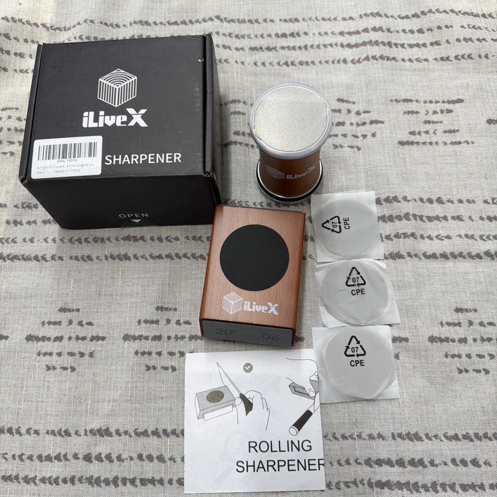 Rolling Knife Sharpener – Kitchen & Pocket Knife Sharpening Kit with Sharp