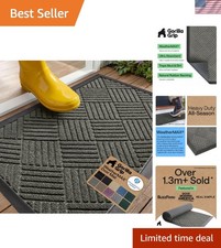 WeatherMAX Door Mat, Indoor Outdoor Use, 29x17 Gray Diamond