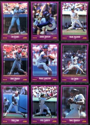 1988 Score Glossy Partial Set CANSECO CLARK DAWSON LARKIN MCGWIRE MOLITOR PARKER