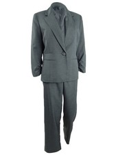 Le Suit Women's Ruched-Sleeve One-Button Pantsuit 18, Steel