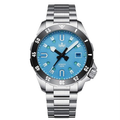 Phoibos APOLLO 200M Stahl Automatik Blau Datum Keramik Taucheruhr Unisex