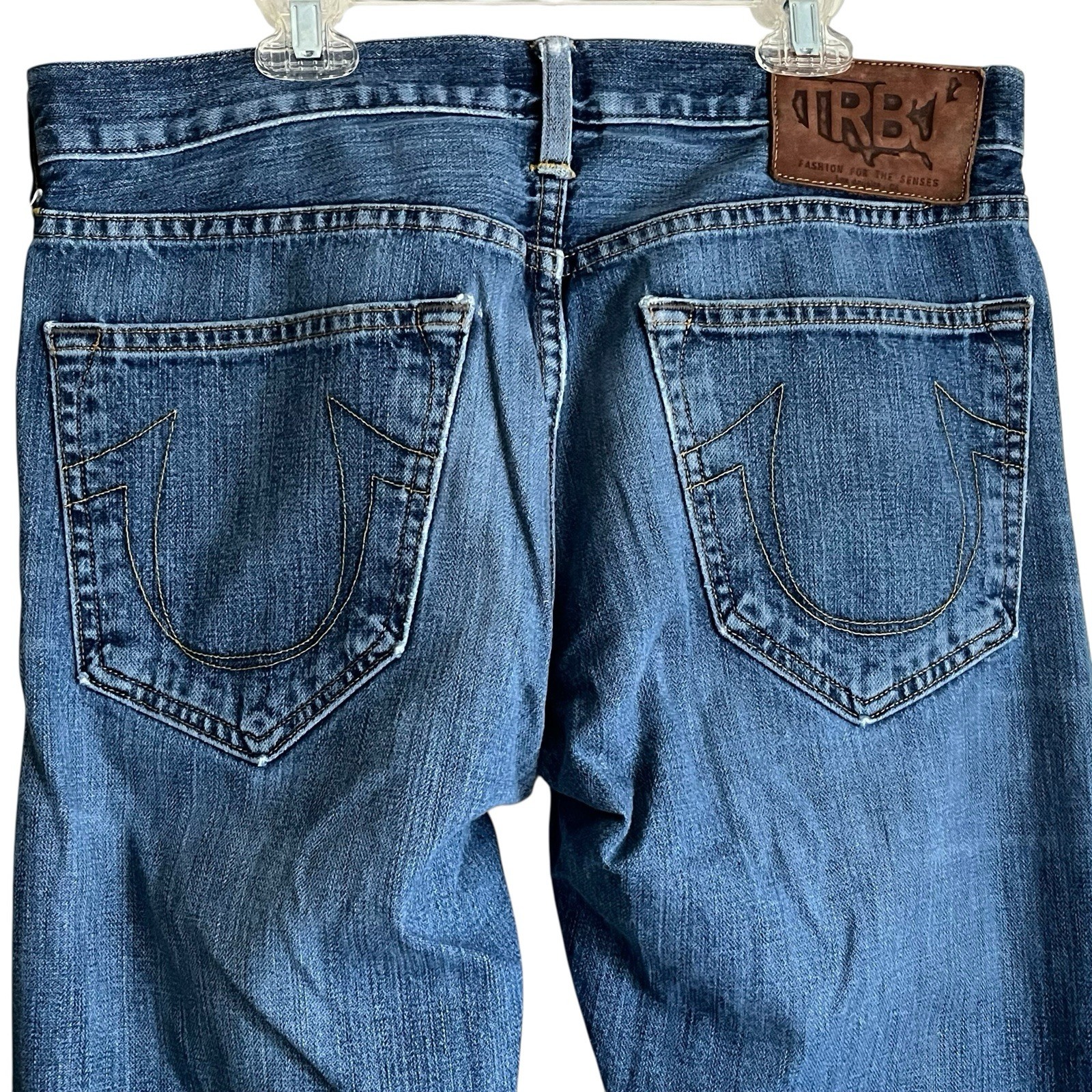 True Religion Geno No Flap Relaxed Slim Fit Jeans Distressed Denim Men’s 31 X 33 thumbnail 7