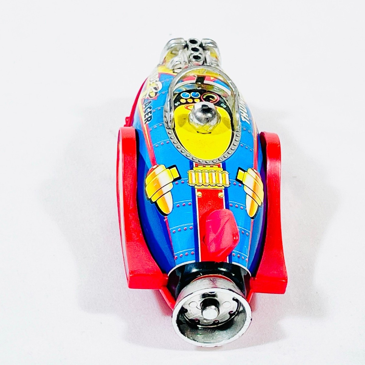 PlayGo Tinplate Masudaya Thunder Racer Robot Rocket Tin Toy  display picture 1