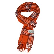 Glory Max Unisex Classic Tartan Plaid Winter Scarf Soft Cashmere Feel Orange