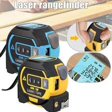 3 IN 1 Digital Laser Tape Rangefinder Distance Measure Tool Steel Tape Ruler