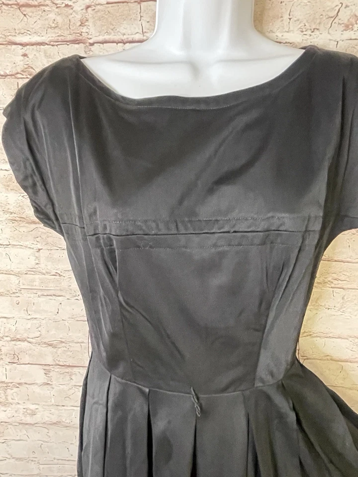 Винтажный 50/60-х годов моды маленький черный мини-платье полная юбка R и K оригиналы S/M - Изображение 2 из 4