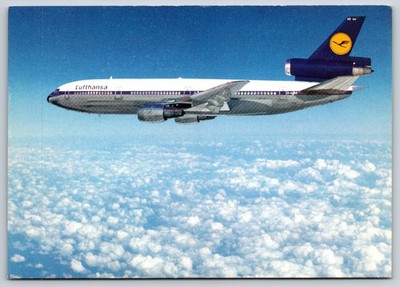 Vintage Postcard, Lufthansa, Airplane, McDonnell Douglas