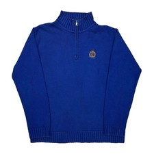 Ralph Lauren Petite 1/4 Zip - Medium Blue Cotton