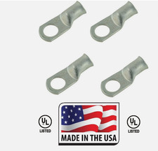 4 Battery Cable 1/0 AWG Ga Tinned Copper Lug Ring Terminal 3/8" Stud Connector