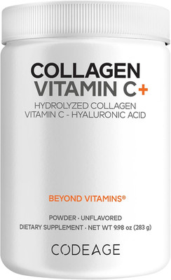 Codeage Collagen Peptides Powder + Vitamin C - 20G Grass-Fed Collagen per Servin