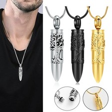 Bullet Urn Necklace for Ashes Tree of Life Memorial Cremation Jewelry Ash Holder