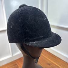 Equestrian Black Velvet Riding Helmet Size 7 Vintage