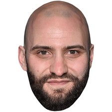 Huw Novelli Beard Celebrity Mask, Flat Card Face, Fancy Dress Mask