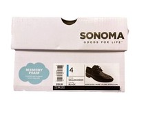   Sonoma Black Dress Shoes Boys Size 4 Med Wore Once  