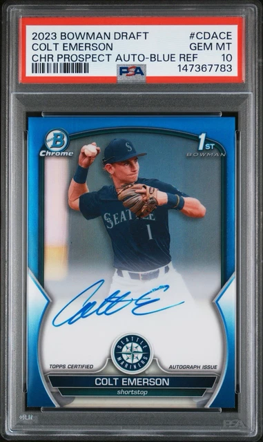 2023 Bowman Chrome Colt Emerson 1st True Blue Auto /150 PSA 10 🔥