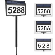 Solar House Numbers for Outside Light up, LED Illuminated Home Number Address