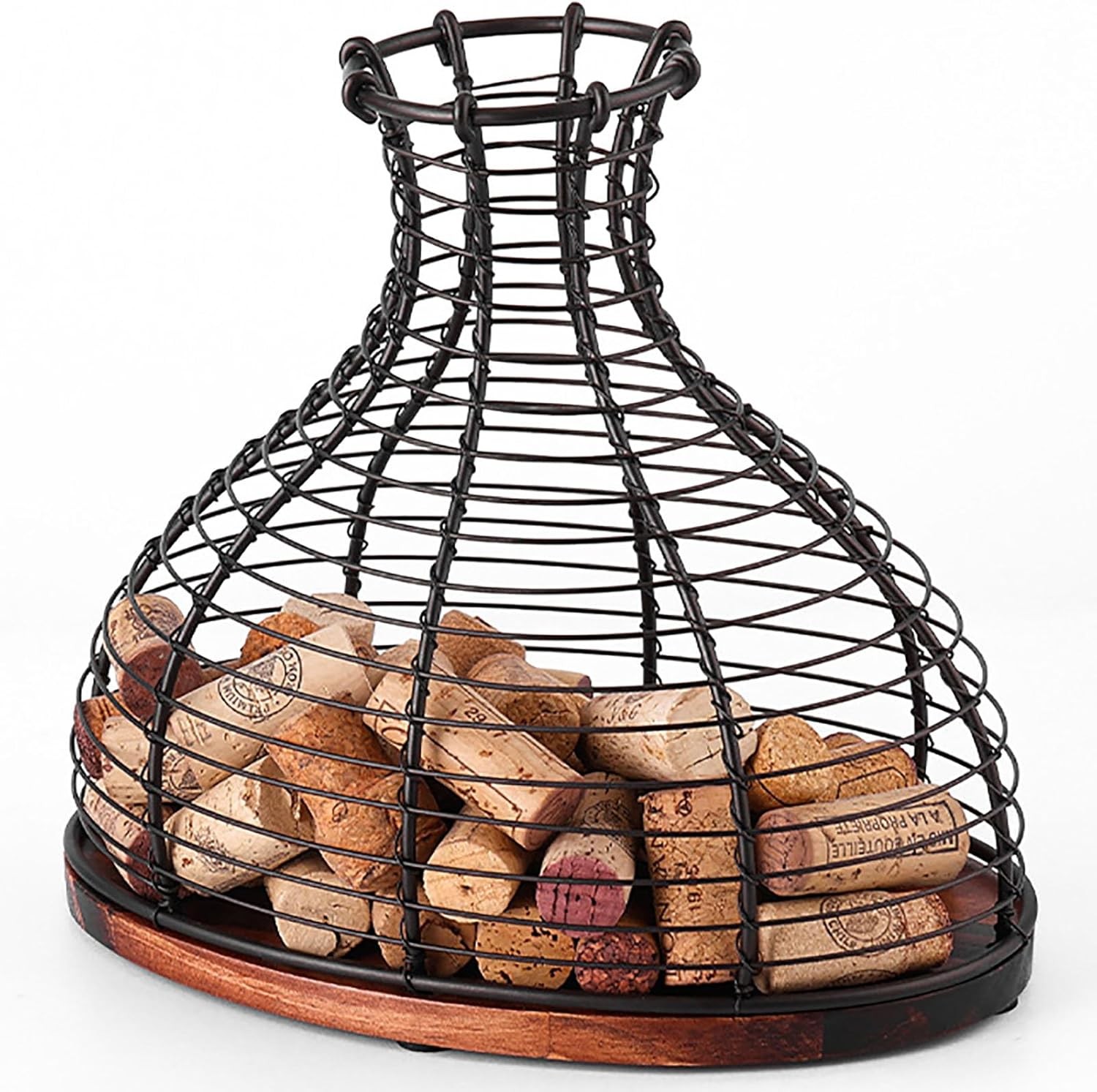 Wine Cork Holder Decorative Wine Stopper Container Wine Cork Storage with Wooden