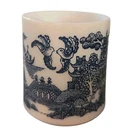 Hazel Atlas Vintage White Milk Glass Coffee Mug Cup Blue WIllow 1950s-60s