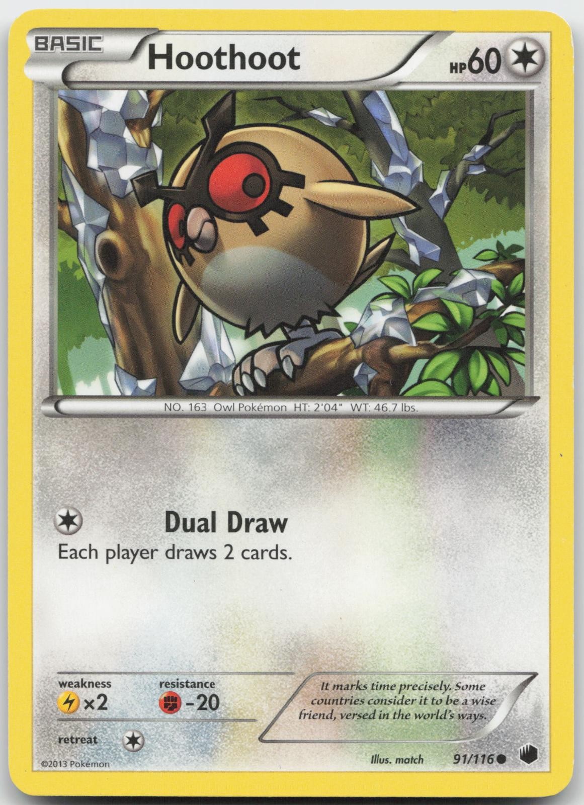 HOOTHOOT 91/116 C PLASMA FREEZE POKEMON NEAR MINT