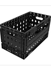 Collapsible Containers Tosca 6332 Black Plastic Stackable Storage Container 